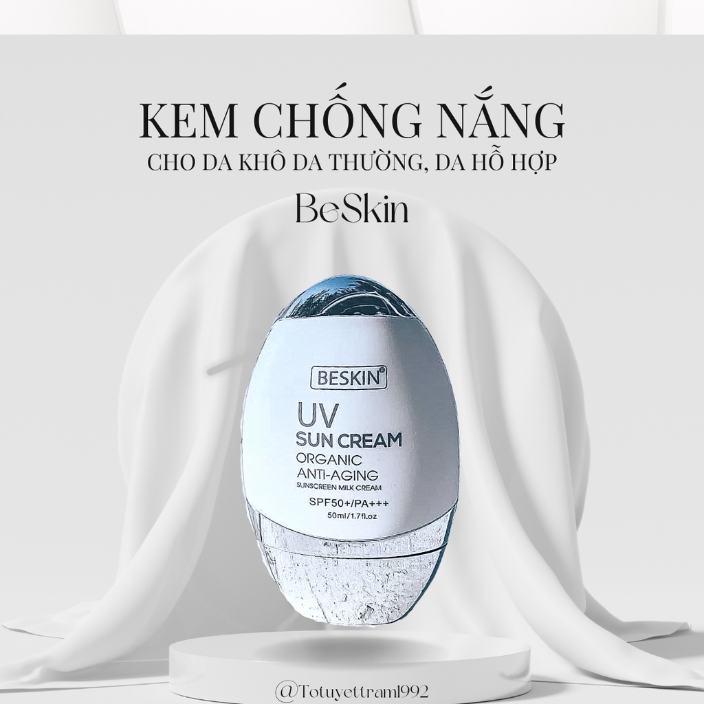KEM CHỐNG NĂNG SỮA BESKIN SPF 50/PA++++ 50ml - Giành cho da KHÔ