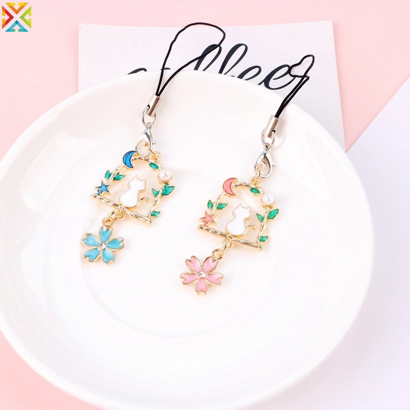 Móc Khóa Điện Thoại Hình Thỏ Mèo Dễ Thương