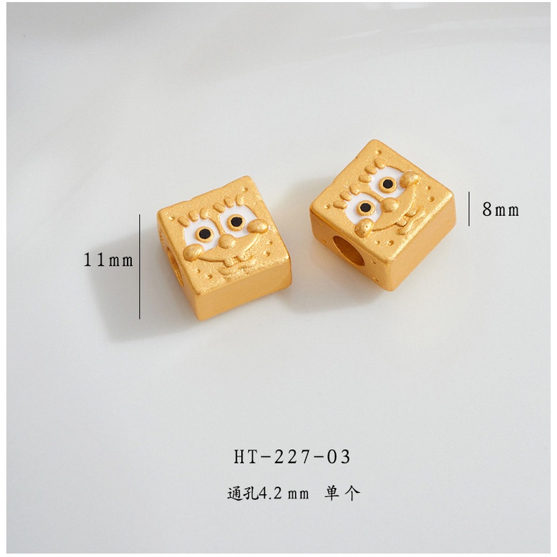 Hạt Xỏ Lỗ Hình Búp Bê Method Cổ Điển Màu Vàng Cát Dệt Tay Chống Oxy Hóa Không Gây Dị Ứng Dùng Làm Vòng Tay / Trang Sức