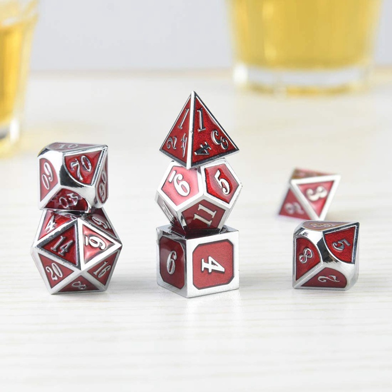Bộ Xúc Xắc Bằng Kim Loại Polyhedral Dùng Chơi Trò Chơi