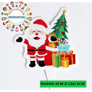 Set 10 thẻ giấy cắm bánh CupCake Noel trang trí tiệc Giáng Sinh