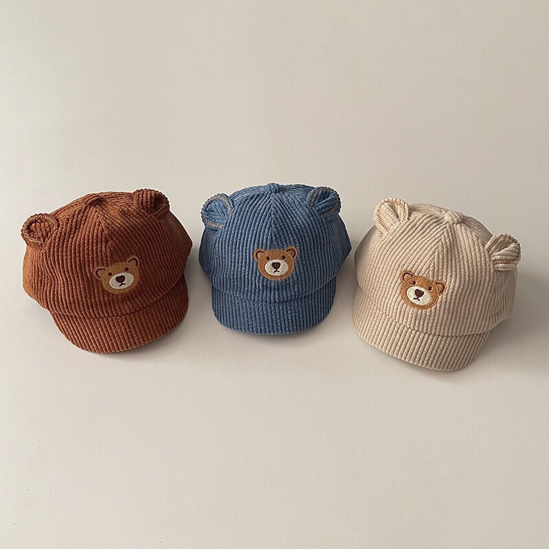 Mũ nón lưỡi trai ngắn cho bé 6-24m chất nhung tăm đẹp