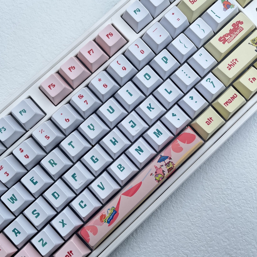 SpongeBob SquarePants Keycaps Cherry Profile dễ thương Anime PBT Dye Sub Bàn phím cơ học Keycap