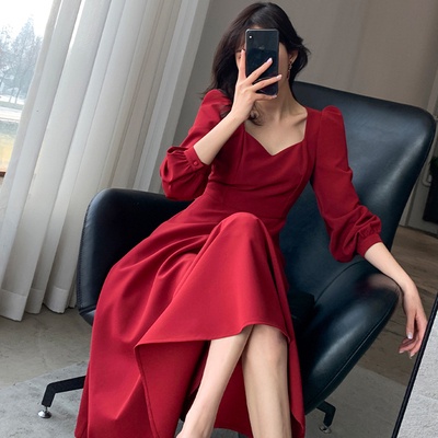 Váy Nữ Cổ Tim Dáng Dài Maxi Đi Tiệc Cưới Phong Cách Sang Chảnh Ulzzang Hàn Quốc