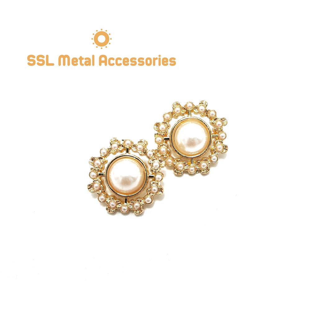 Set 10 Cúc áo nút áo kim loại thời trang hình tròn màu vàng dành cho áo vest, sơ mi, áo dạ Alloy button JZL-048