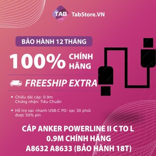 Cáp anker powerline ii c to l 0.9m chính hãng - a8632 a8633