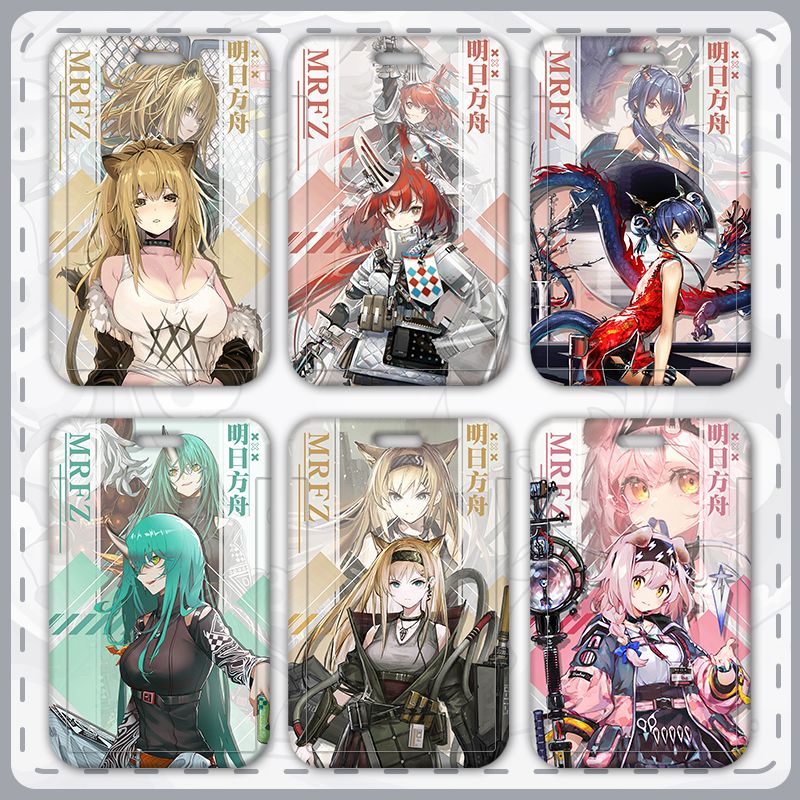 Ví Đựng Thẻ ID / Danh Thiếp Họa Tiết Hoạt Hình Arknights Tùy Chỉnh Kèm Giá Đỡ Nhẫn