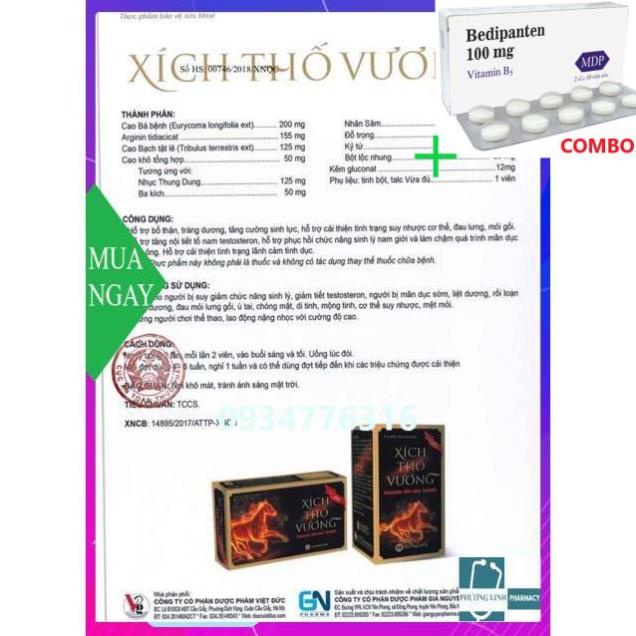 Combo Bedipanten 100mg +  Xích thố vương