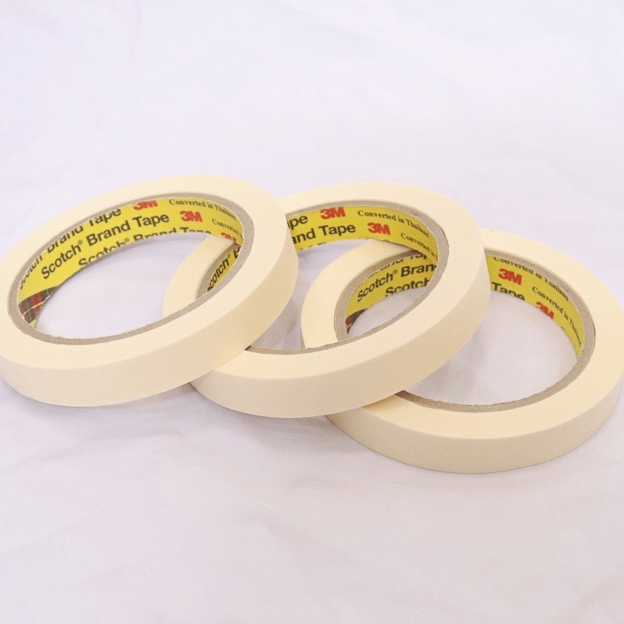 Băng keo giấy 3M dùng che sơn khổ 1,5cm dài 27m Masking Tape 3M
