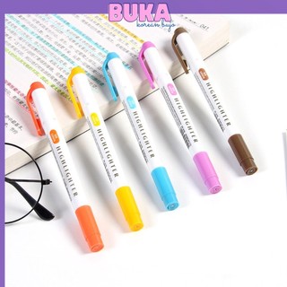 Set 5 bút đánh dấu 2 đầu ShiPai - dupe Midliner, Phụ kiện văn phòng phẩm Buka