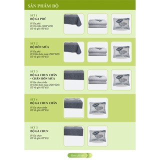 Bộ Ga chun Monstera EPM 23062 (01 ga chun mỏng + 02 vỏ gối 45cmx65cm)