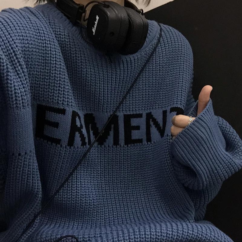 Áo Sweater Pullover Cổ Tròn In Chữ Phong Cách Hàn Quốc Thời Trang Thu Đông Mới Dành Cho Couple