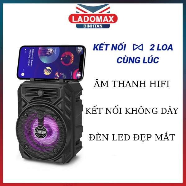 Loa bluetooth karaoke tích hợp giá đỡ điện thoại tiện lợi kết nối TWS 2 loa cùng lúc S11