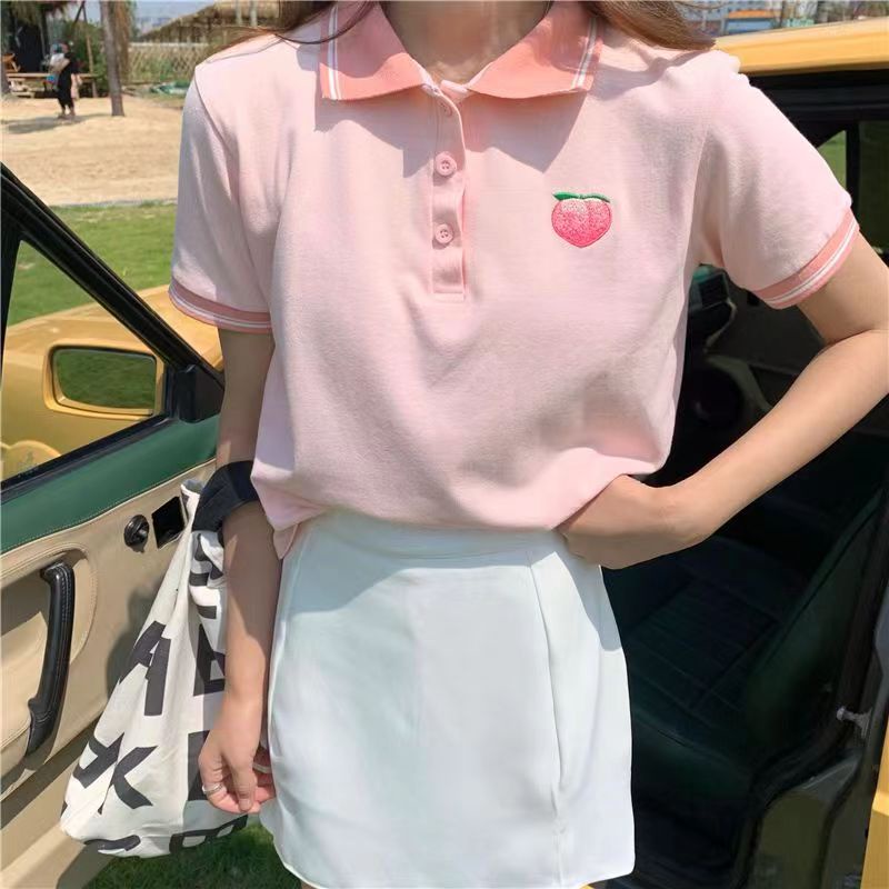 Áo Thun polo Tay Ngắn Phong Cách Mới Cho Bé Gái 8-12 Tuổi