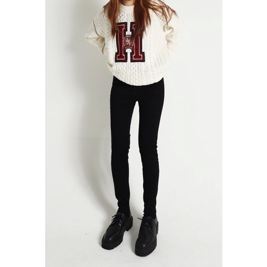 BLACK SKINNY JEANS MERCIDENIM - QUẦN JEANS SKINNY LƯNG CAO - ĐEN