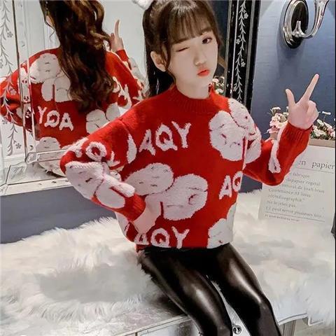 Áo len cho bé gái áo len trẻ em lớn áo len trẻ em áo len dệt kim áo len bé gái áo len mùa đông quần áo trẻ em thời trang trung bình trẻ em lớn