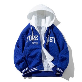 Áo Khoác Giả Hai Lớp Có Nón Phong Cách Đường Phố Hàn Quốc Thời Trang Xuân Thu Cho Nam varsity jacket áo varsity jacket varsity jacket nam varsity jacket nam varsity jacket 2hand áo varsity jacket nam varsity jacket bomber
