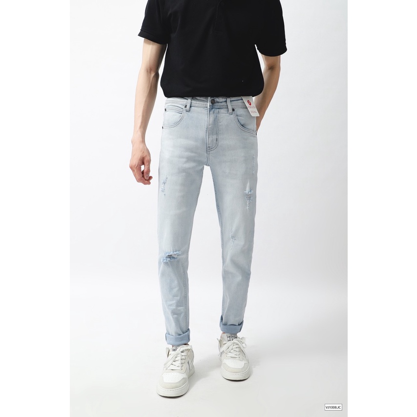 Quần jean dài nam màu wash xịn, quần bò nam,  thiết kế rách tua rua cá tính, bụi bặm