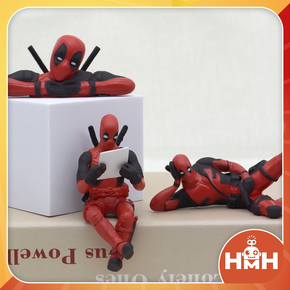 Đồ chơi mô hình Deadpool size nhỏ - Mô hình Deadpool ngộ nghĩnh trang trí xe hơi, bàn làm việc, trên màn hình máy tính