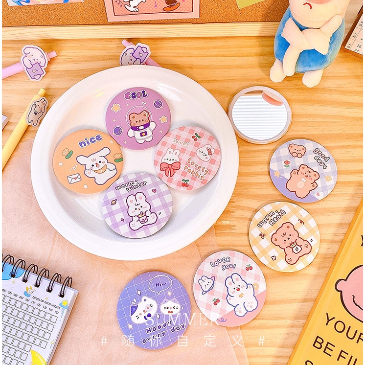 GƯƠNG MINI 1 MẶT CẦM TAY DỄ THƯƠNG