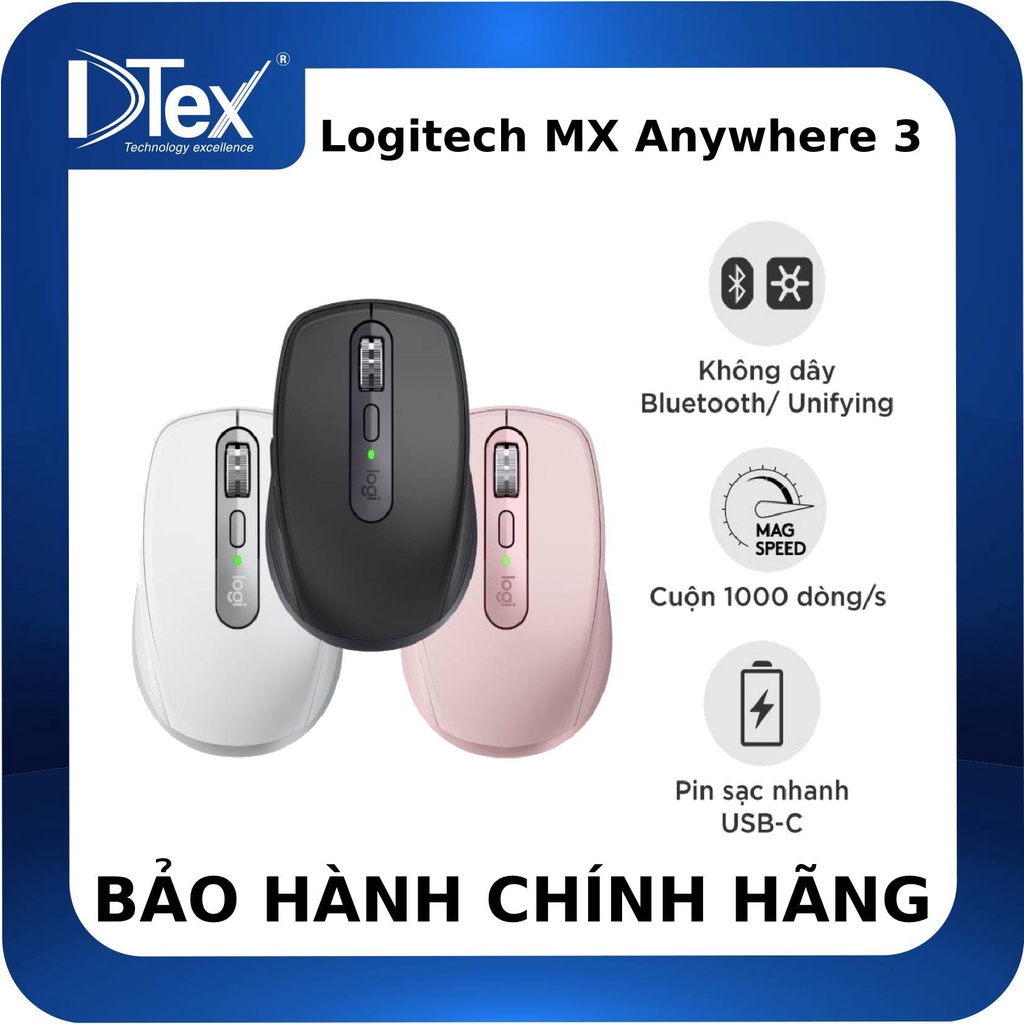 Chuột không dây Logitech MX Anywhere 3 - Hàng Chính Hãng