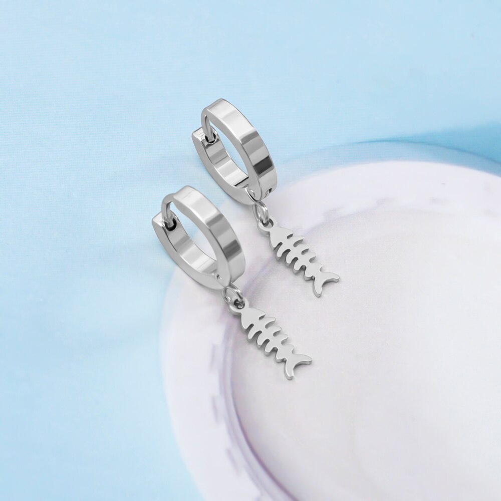 1 Đôi Bông Tai Bằng Thép Không Gỉ Màu Bạc Phong Cách Hàn Quốc Y2K Thời Trang Cho Nam Và Nữ