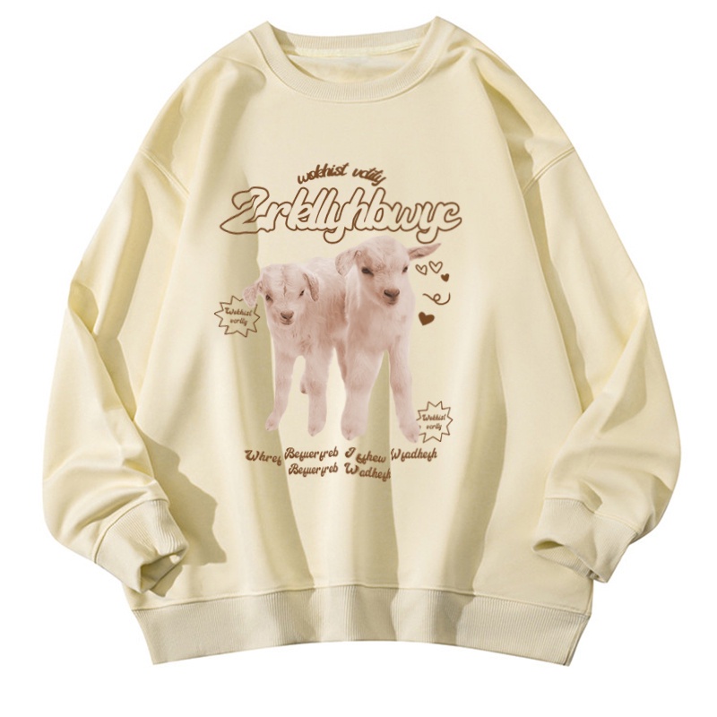 NRVP Áo Thun Nữ Dài Tay Dáng Rộng In Hình Phong Cách Hàn Quốc Mới