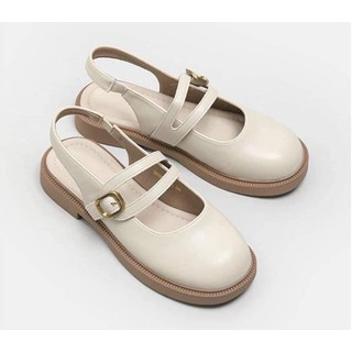 Giày Lolita hở gót đế bằng