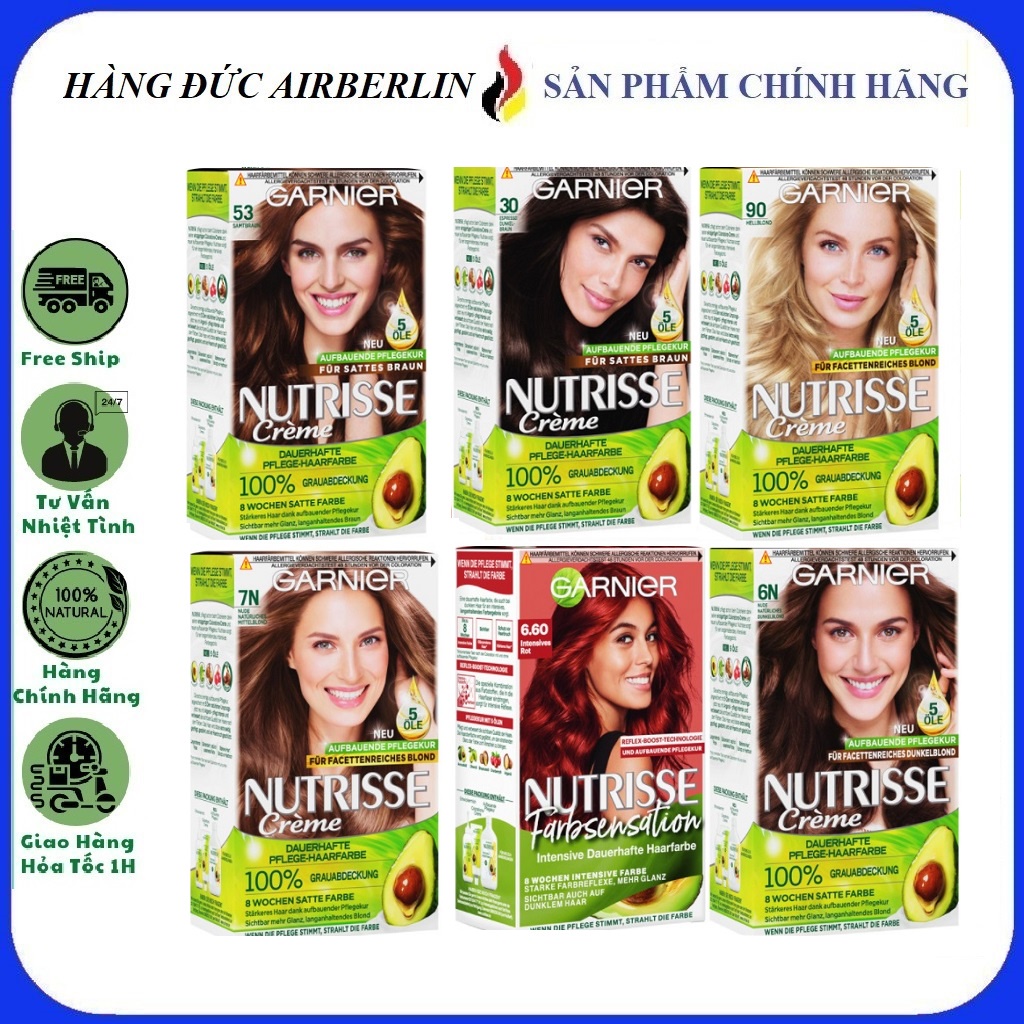 Thuốc nhuộm tóc garnier nutrisse creme Đức