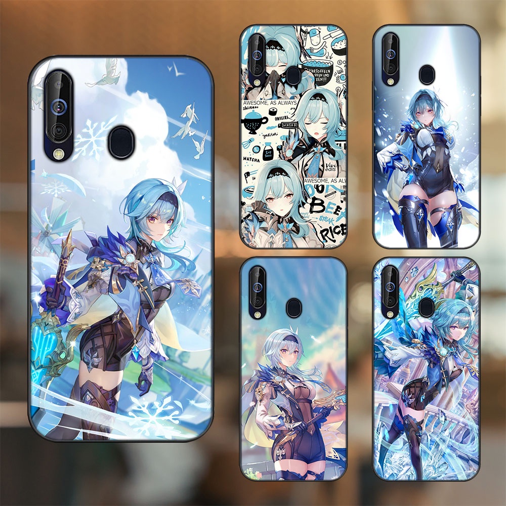 Ốp lưng Samsung A8s, A60, M30 viền đen in hình Eula Genshin Impact