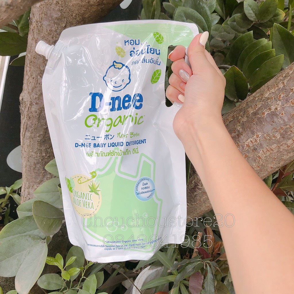 Túi 1400ml nước giặt xả quần áo sơ sinh Dnee 2in1 an toàn cho da em bé