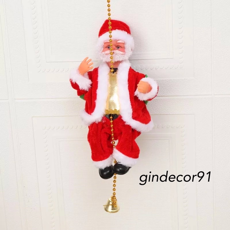 Ông già noel leo dây lên xuống dùng pin có nhạc cho bé quà tặng giáng sinh cho các bé thật đẹp