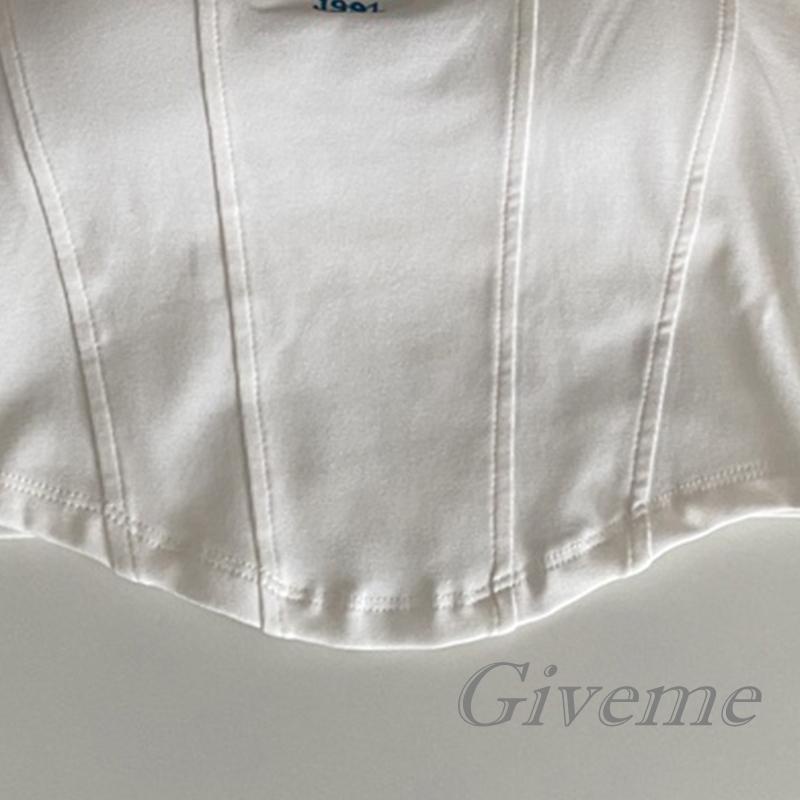 Áo Hai Dây Có Mút Đệm Thêu Chữ Thời Trang Mùa Hè Dành Cho Nữ