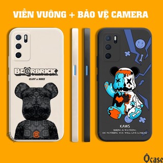 Ốp lưng Oppo A16 / A16s / A54s in hình gấu cạnh viền vuông có bảo vệ camera