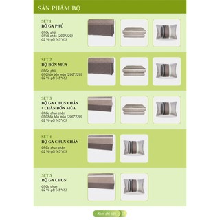 Bộ ga chun Everon EPM-23064 Gồm: (01 Ga chun + 02 Vỏ gối 45x65)