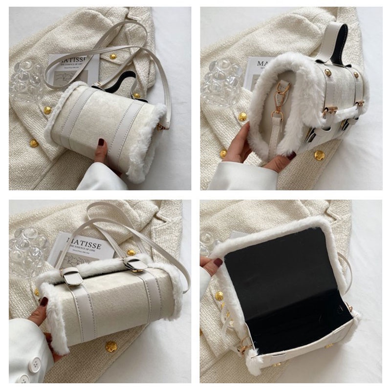 Túi Xách Đeo Chéo Phủ Lông Phong Cách Cổ Điển Thời Trang Xuân Hè 2022