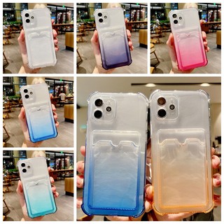 Ốp Điện Thoại Dẻo Trong Suốt Màu Gradient Kèm Ngăn Đựng Thẻ Cho Samsung Galaxy Note 20 Ultra 10 Plus 10 + Note 9 8 A82 A10S M01S