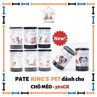 Pate lon King's pet cho chó mèo - 380gr(Gà/Cá/Cá hồi/Gà Cá/Súp cá sốt bò/Giò heo/Bò rau củ/Heo rau củ)