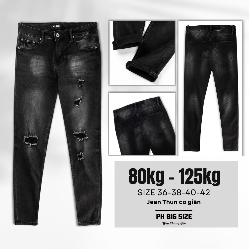 Quần Jean Thun Bigsize 80kg - 125kg | Quần bò ngoại cỡ size 36 38 40 42 | PH BIG SIZE | Q232