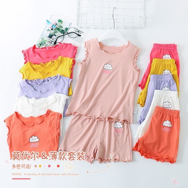 Bộ Đồ Ngủ Hai Mảnh Áo Tay Ngắn Phong Cách Thời Trang Mới 2022 Dành Cho Bé Gái