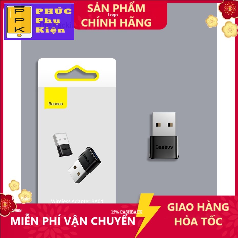 Đầu chuyển đổi USB Bluetooth 5.0 Baseus cho đầu thu âm thanh loa không dây máy tính / laptop- PPK