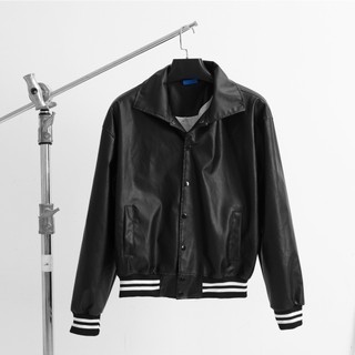 Áo khoác nam Varsity Jacket Gonz Fullbox, chất da PU nhập khẩu cao cấp Jacket varsity