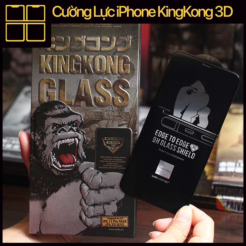 Kính cường lực iphone KingKong 3D Full Màn Dòng 6/6s/6sp/7/7p/8/8p/x/xs/xsmax/11/11pro/11promax/12/12pro/12promax/13
