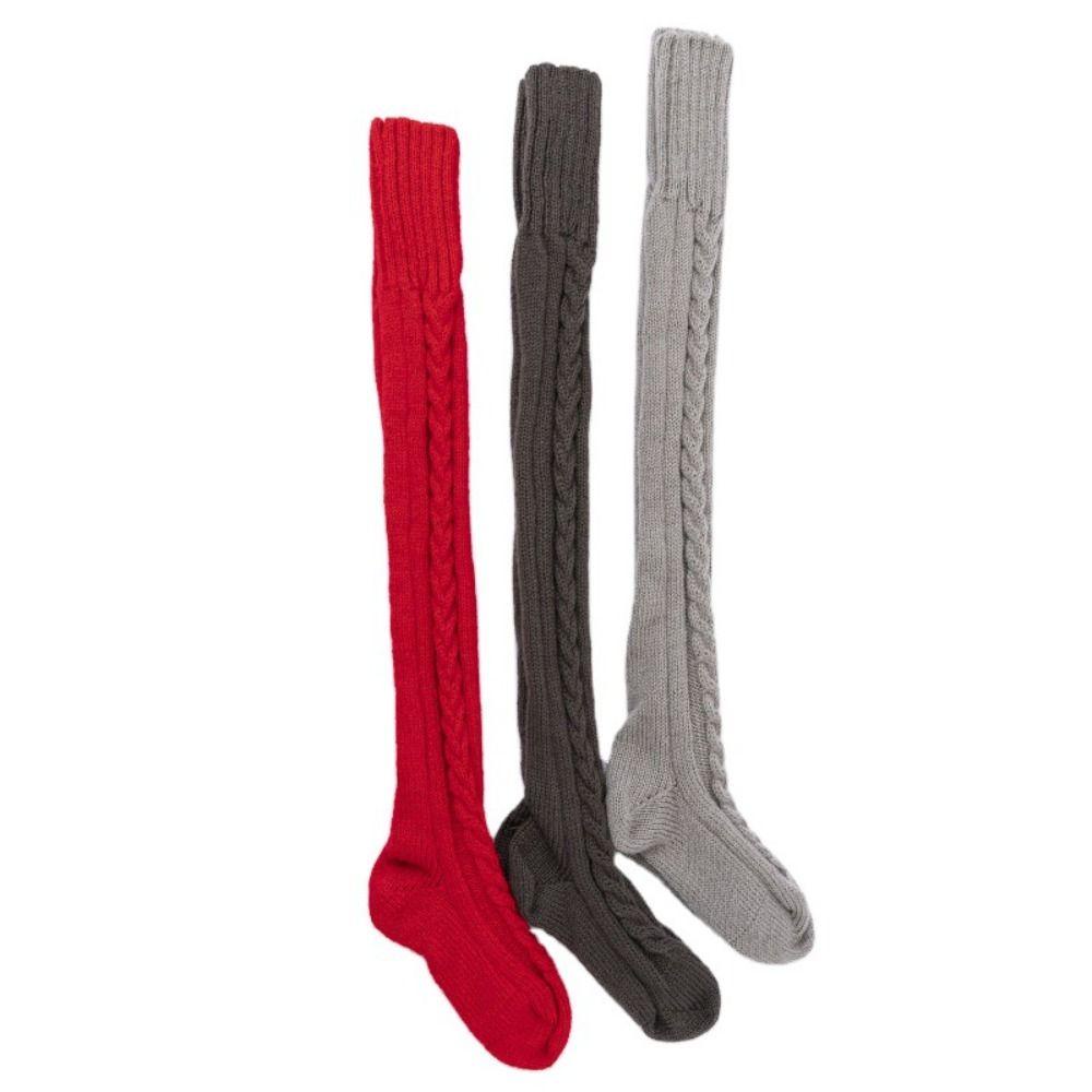 Vớ Dệt Kim Dày Cao Ngang Đùi Màu Sắc Ngọt Ngào Phong Cách Harajuku Thời Trang Mùa Đông Cho Nữ