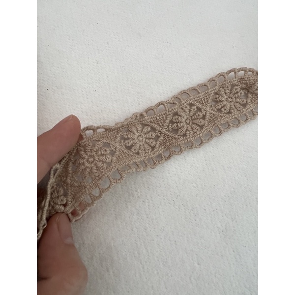 13m ren cotton màu be bản 3cm