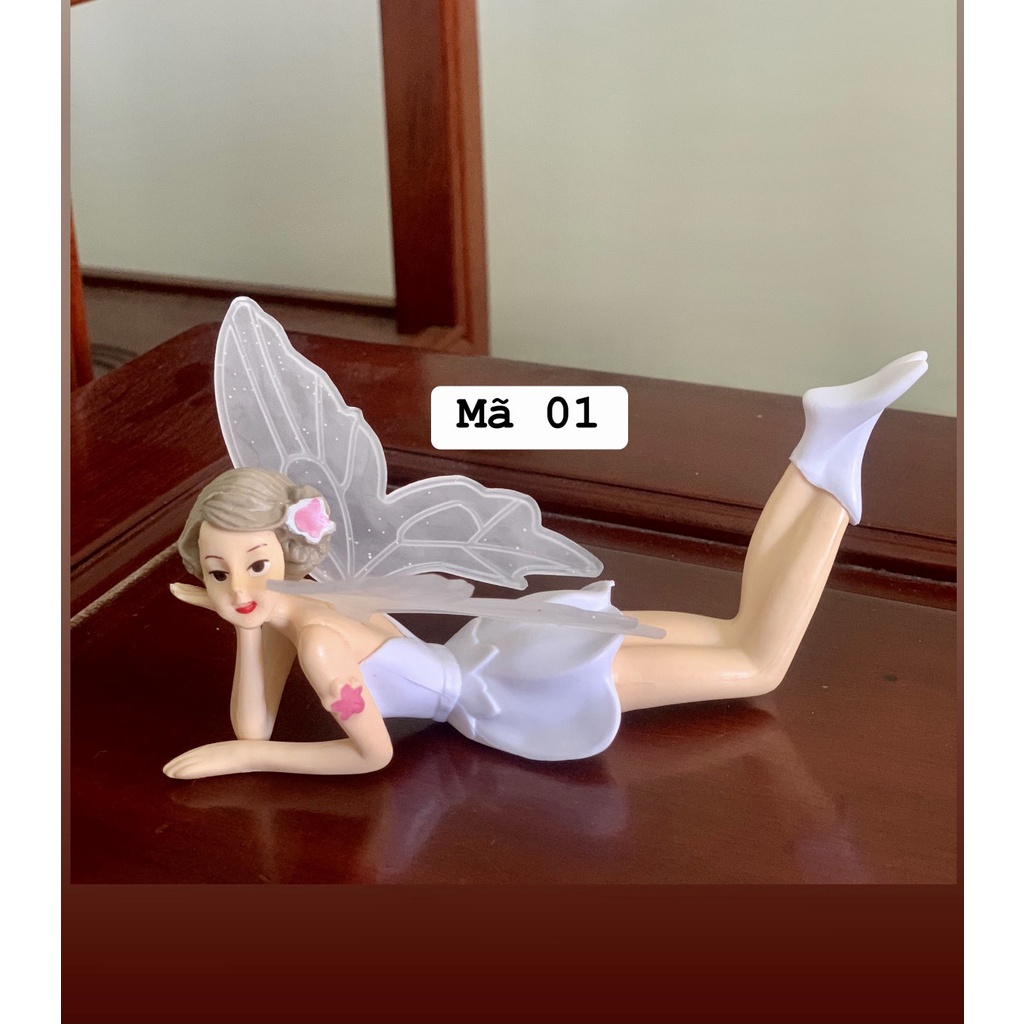 Set 3 Thiên thần, nàng tiên trang trí kệ tủ, giá sách, bánh kem, trang trí bàn học