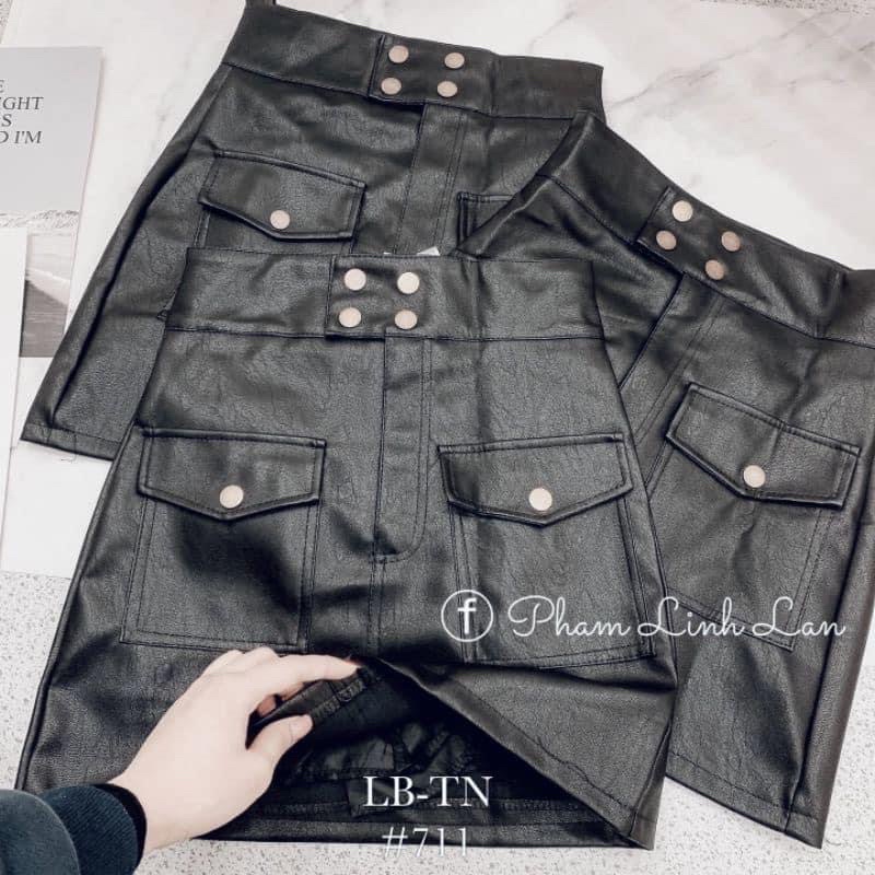 Mã 579-CHÂN VÁY DA 4 KHUY TÚI HỘP