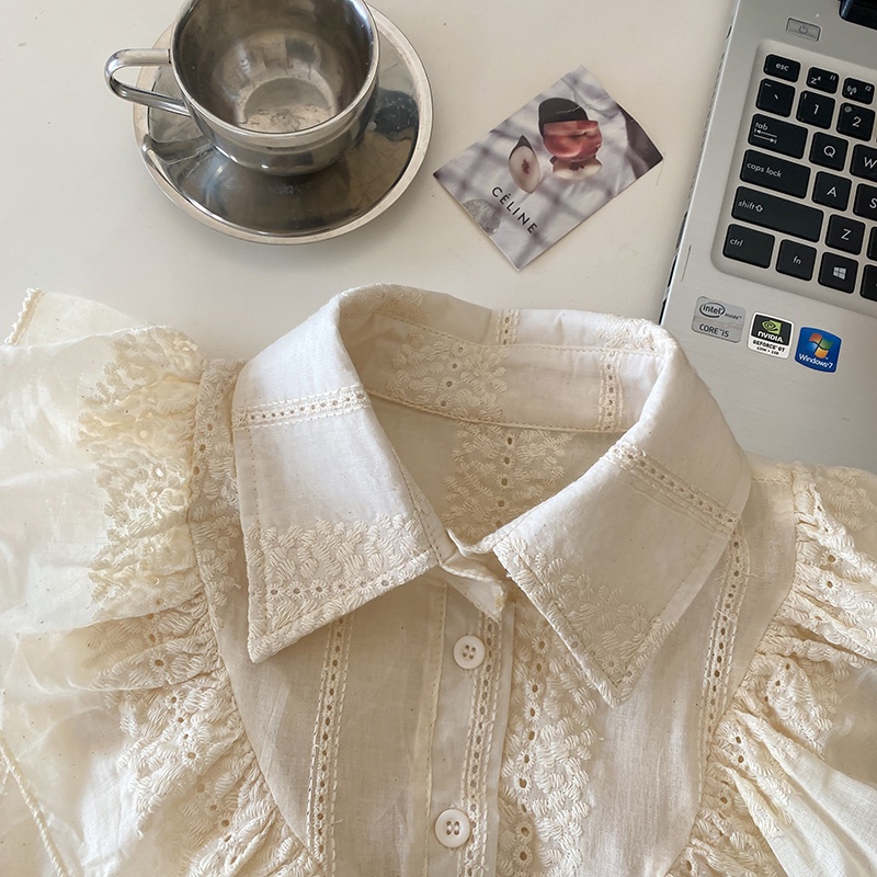 Set Áo Sơ Mi Tay Bèo + Chân Váy Màu Nâu Ngọt Ngào Thời Trang Mùa Hè Cho Nữ