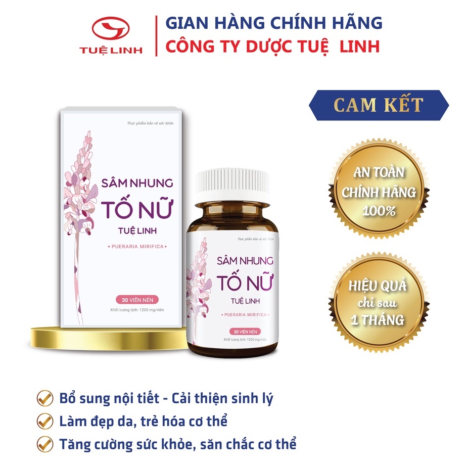 ✅Sâm nhung tố nữ Tuệ Linh -  - Bổ sung nội tiết tố, cải thiện sinh lý nữ, đẹp da - Lọ 30 viên