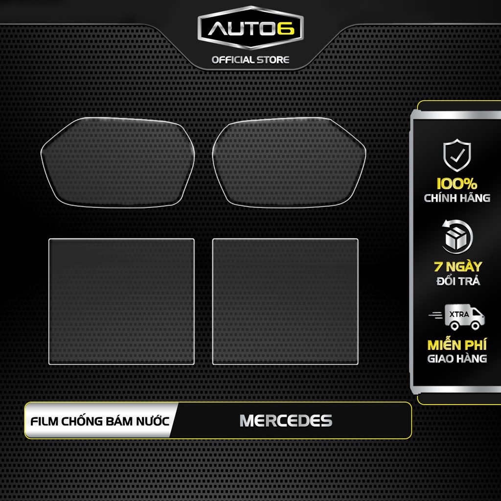 Combo tấm dán kính chống bám nước gương ô tô MERCEDES full size - AUTO6
